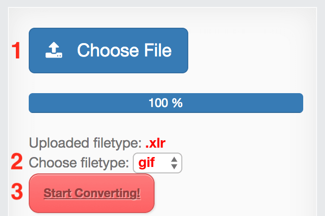 How to convert XLR files online to GIF
